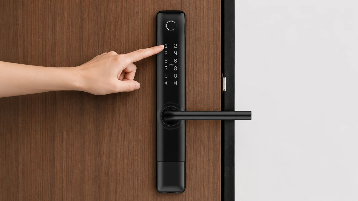 ประตู Digital Door Lock ระบบล็อกอัจฉริยะ รองรับลายนิ้วมือ คีย์การ์ด